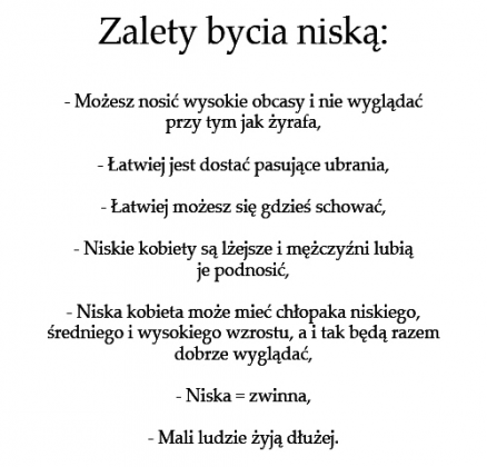 Zalety bycia niską