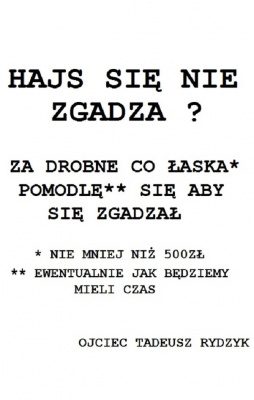 HAJS SIE NIE ZGADZA Rydzyk biała (męska) - nadruk