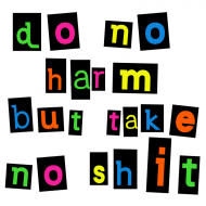 Do No Harm But Take No Shit - duża biała koszulka t-shirt
