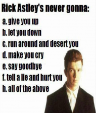 Czego nie zrobi rick astley