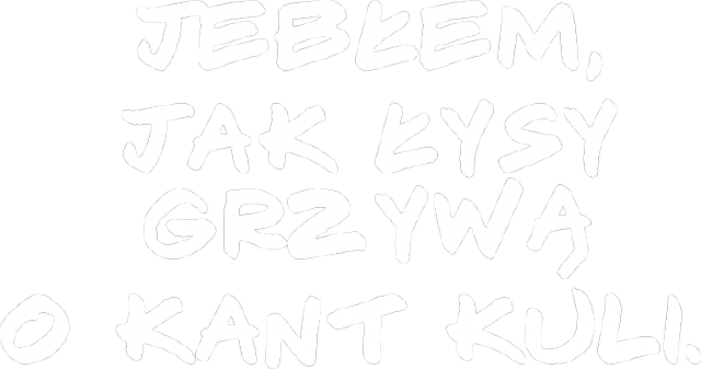Jebłem, jak łysy grzywą o kant kuli.