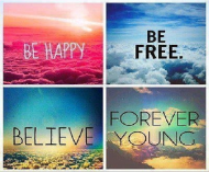 koszulka be free be happy believe forever young