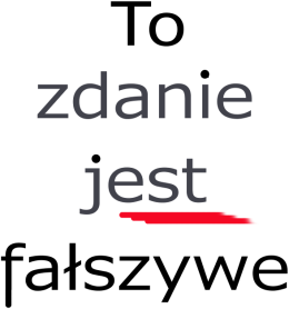 torba beżowa i biała: TO ZDANIE JEST FAŁSZYWE
