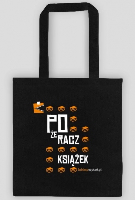 Torba Pożeracz książek (białe napisy) - LubimyCzytać.pl