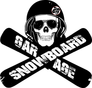 T-shirt snowboard garage skull wht