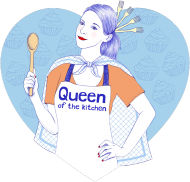 Queen of the kitchen - t-shirt biały damski - skosztuj.to