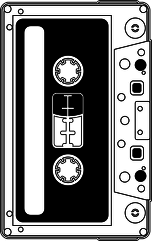 kaseta magnetofonowa, pionowa, kubek jednostronny nadruk