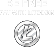 BE FREE pay with Litecoin (niebieska)