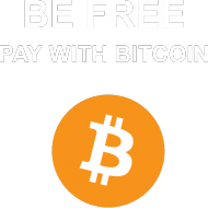 BE FREE pay with Bitcoin (czarna)