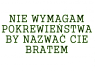 T-Shirt (Biały) - Nie wymagam pokrewieństwa by nazwać Cie bratem.
