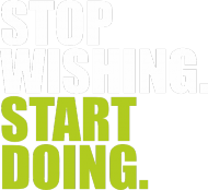 Koszulka "stop wishing..." męska, czarna, zielony napis