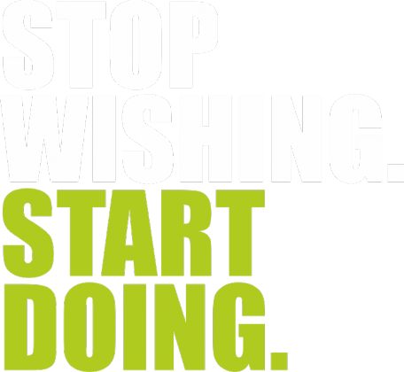 Koszulka "stop wishing..." męska, czarna, zielony napis