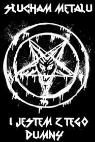 Koszulka z pentagramem i napisem : Słucham Metalu