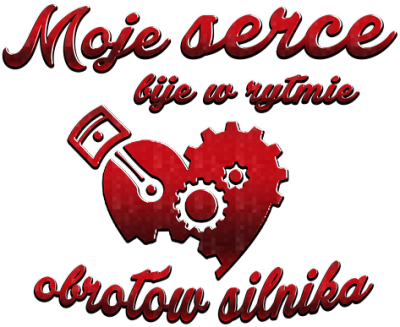 Moje serce bije w rytmie obrotów silnika - kubek