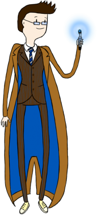 Adventure Time with 10th Doctor - bokserka