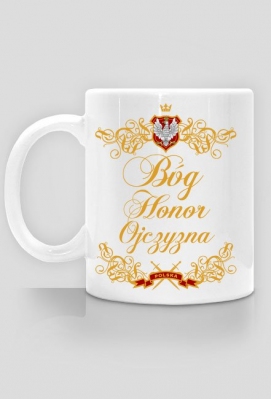 Kubek Bóg Honor Ojczyzna - Polish Label - sklep patriotyczny