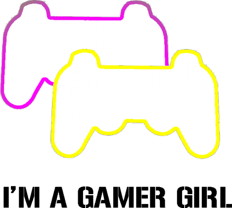 I'M A GAMER GIRL  WERSJA PADA 2 KOLORY RÓŻOWY I ŻÓŁTY