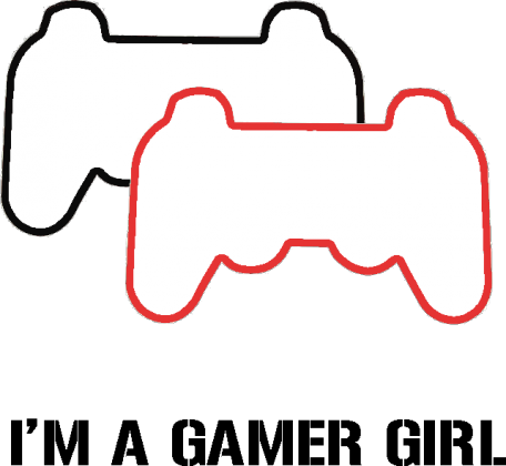 I'M A GAMER GIRL  WERSJA PADA 2 KOLORY CZARNY I CZERWONY
