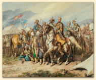 Stadnina pędzona do wodopoju