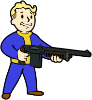 Fallout - Vault Boy z bronią (rózne kolory)