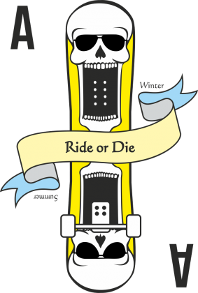 Koszulka damska - RIDE or DIE - SNOWBOARD & SKATE (różne kolory)