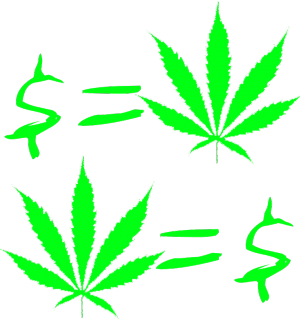 Money=Weed T-shirt męski - nadruk