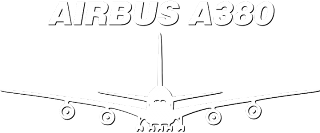 Airbus A380 - biały z napisem
