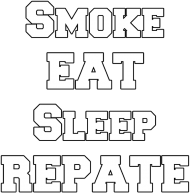 Koszulka Męska SMOKE EAT SLEEP REPATE