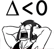 Delta mniejsza od zera