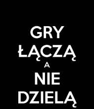 czarna bluzka z napisem " gry łączą a nie dzielą "