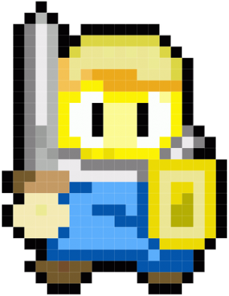 PIXEL WARRIOR {blue} - kubek - biały