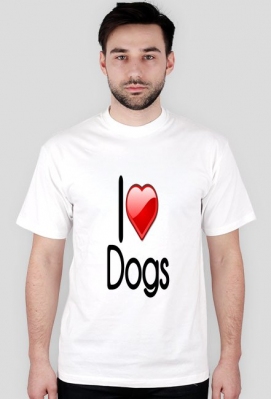 Koszulka "I love dogs" męska - Amanda Wear