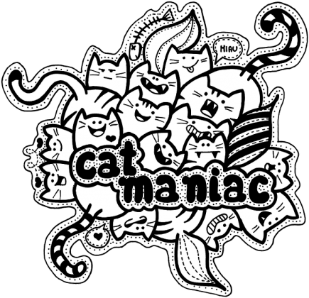 "Cat Maniac" - Koszulka Doodle