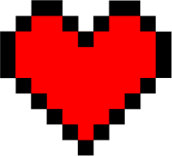 Czerwone pixelowe serce
