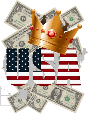 USA on dollar - nadruk