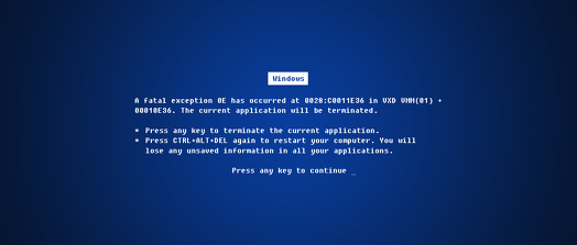 Blue screen - kubek