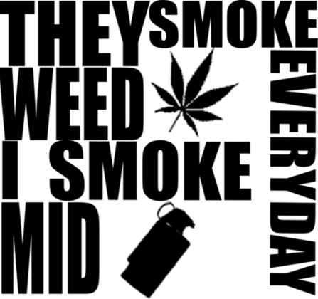 I SMOKE MID EVERYDAY - Kaptur White/Blue/Orange