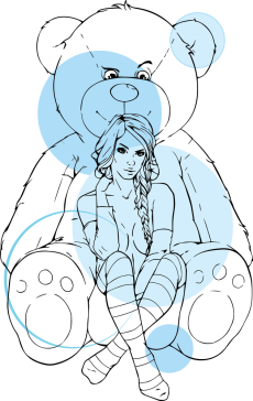 Teddybear girl blue