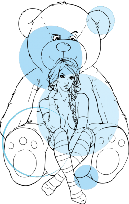 Teddybear girl blue